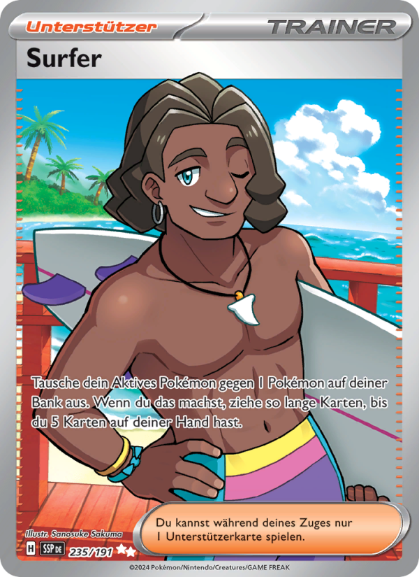 Surfer 235 — Stürmische Funken (German Pokémon TCG card)