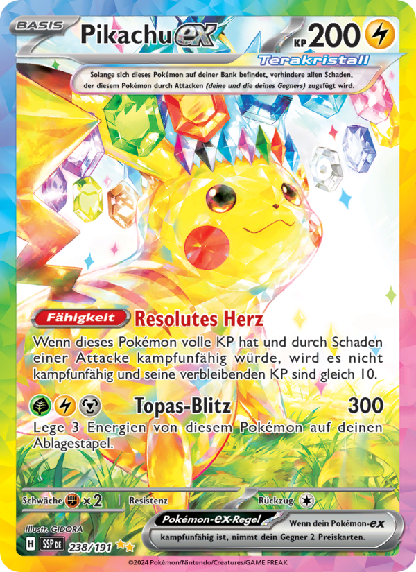 Pikachu-ex 238 — Stürmische Funken (German Pokémon TCG card)