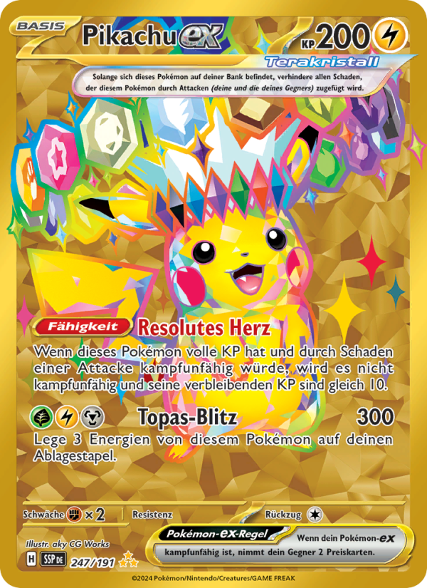Pikachu-ex 247 — Stürmische Funken (German Pokémon TCG card)