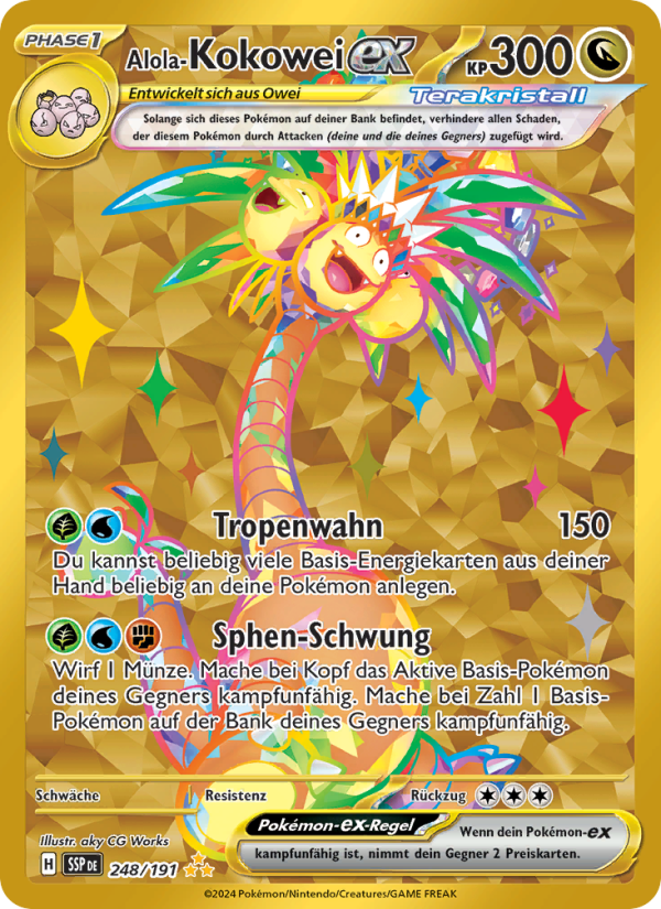 Alola-Kokowei-ex 248 — Stürmische Funken (German Pokémon TCG card)