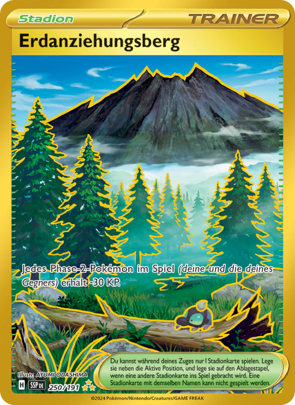 Erdanziehungsberg 250 — Stürmische Funken (German Pokémon TCG card)