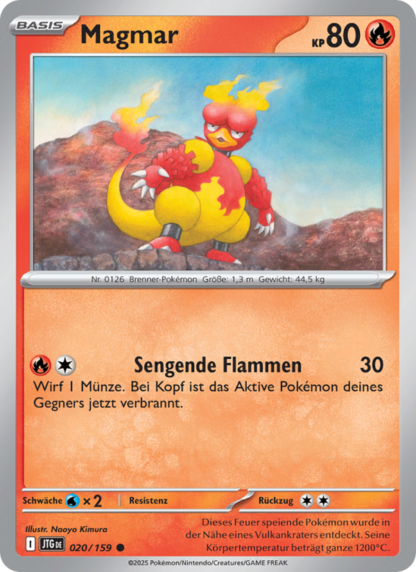Magmar 020 — Journey Together (German Pokémon TCG card)