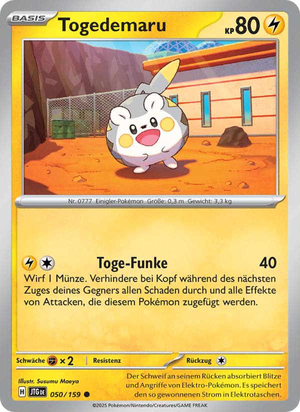 Togedemaru 050 — Journey Together (German Pokémon TCG card)