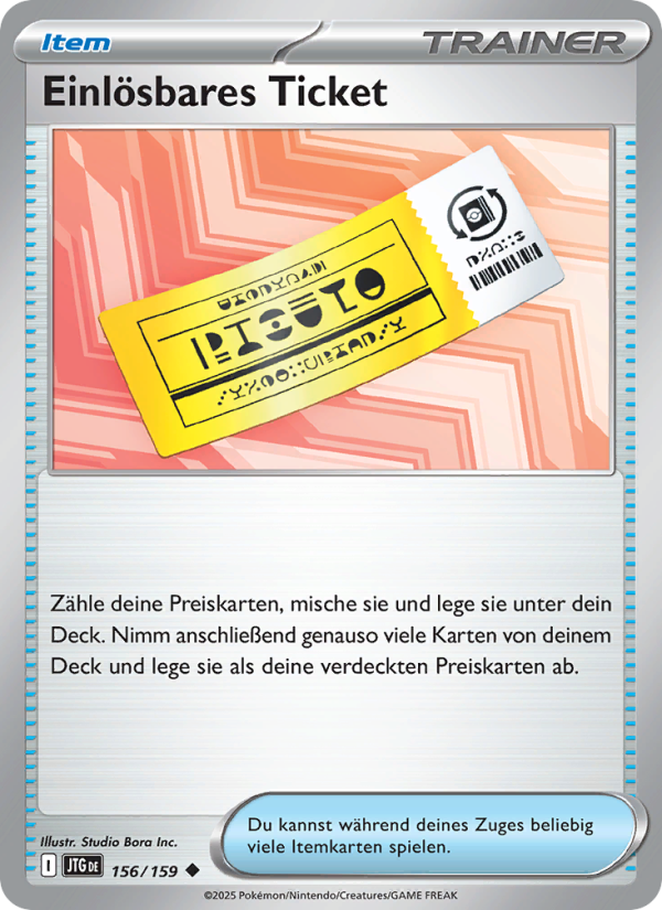 Einlösbares Ticket 156 — Reisegefährten (German Pokémon TCG card)