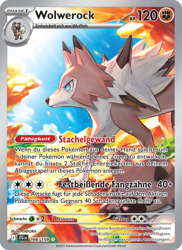 Wolwerock 166 — Reisegefährten (German Pokémon TCG card)