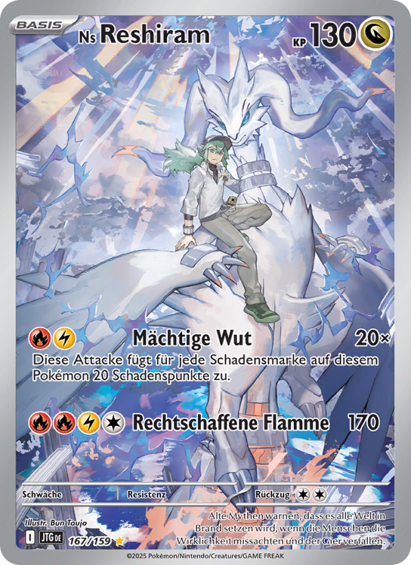 Ns Reshiram 167 — Reisegefährten (German Pokémon TCG card)