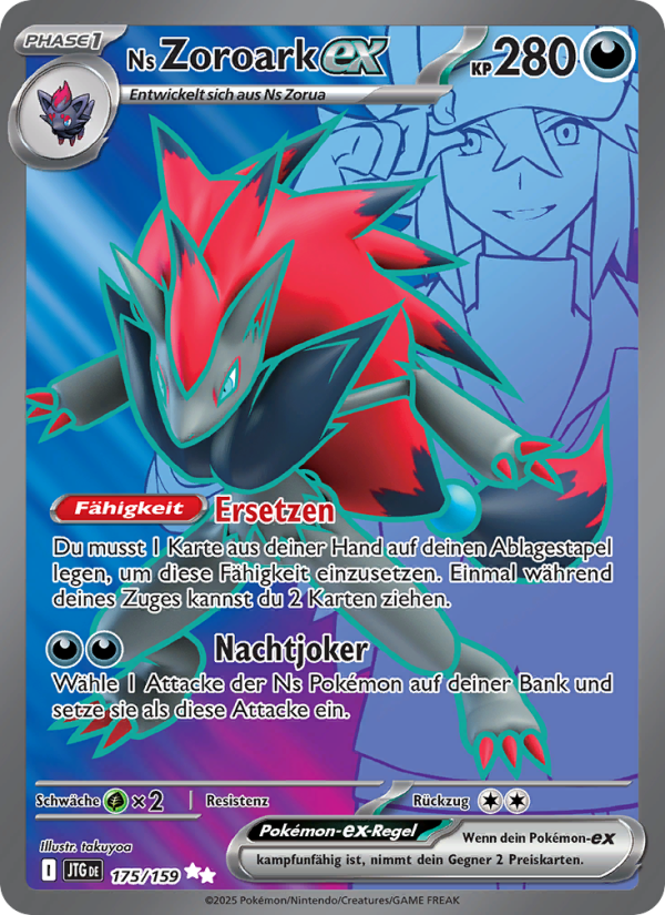 Ns Zoroark-ex 175 — Reisegefährten (German Pokémon TCG card)