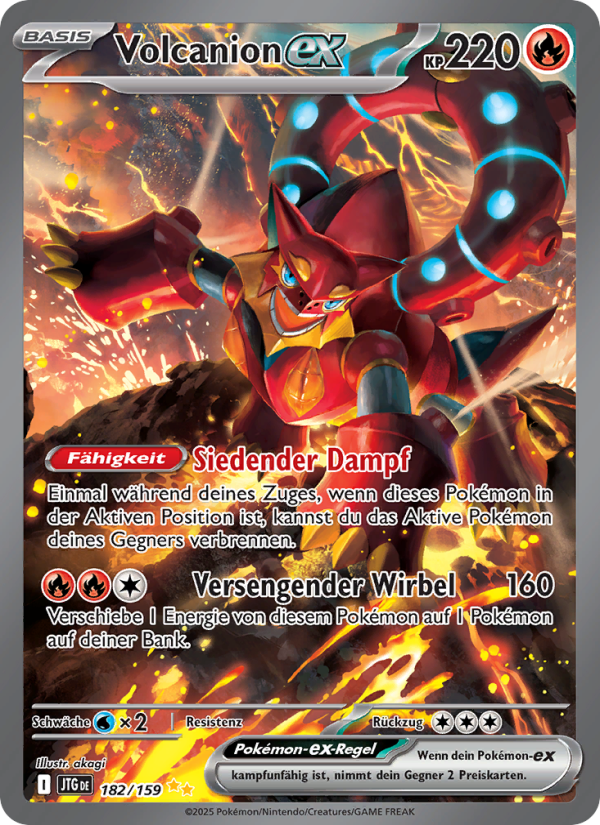 Volcanion-ex 182 — Reisegefährten (German Pokémon TCG card)
