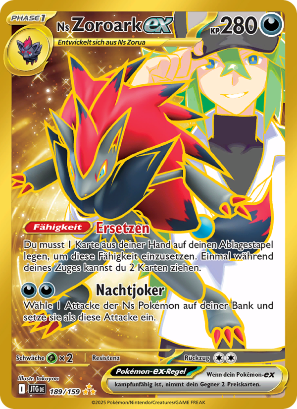 Ns Zoroark-ex 189 — Reisegefährten (German Pokémon TCG card)