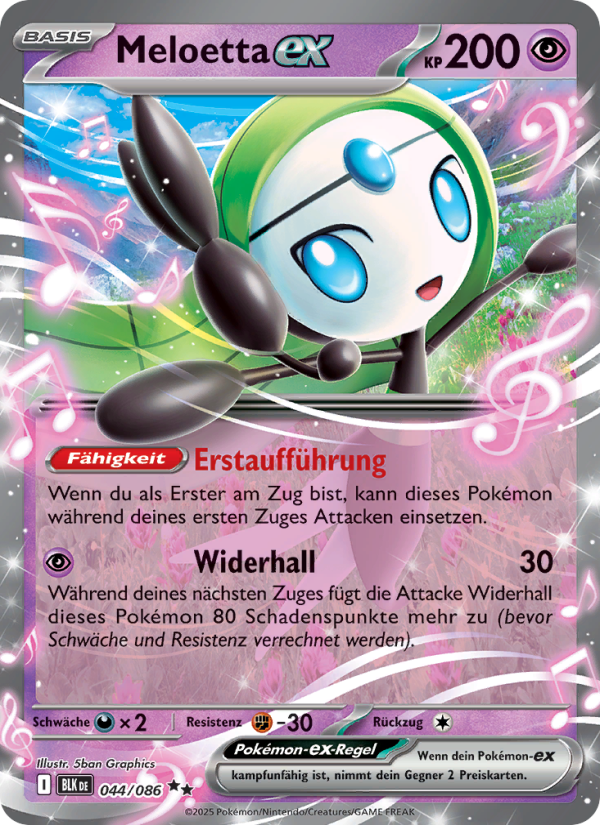Meloetta-ex 044 — Schwarze Blitze (German Pokémon TCG card)