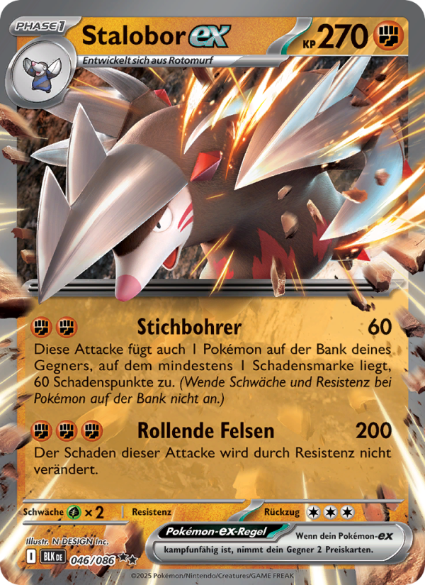Stalobor-ex 046 — Schwarze Blitze (German Pokémon TCG card)