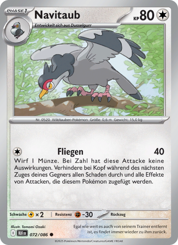 Navitaub 072 — Schwarze Blitze (German Pokémon TCG card)