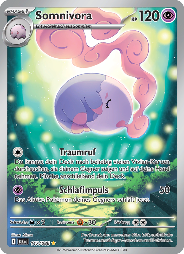 Somnivora 117 — Schwarze Blitze (German Pokémon TCG card)
