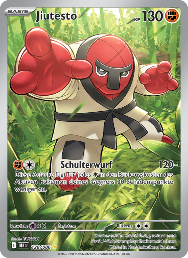 Jiutesto 128 — Schwarze Blitze (German Pokémon TCG card)