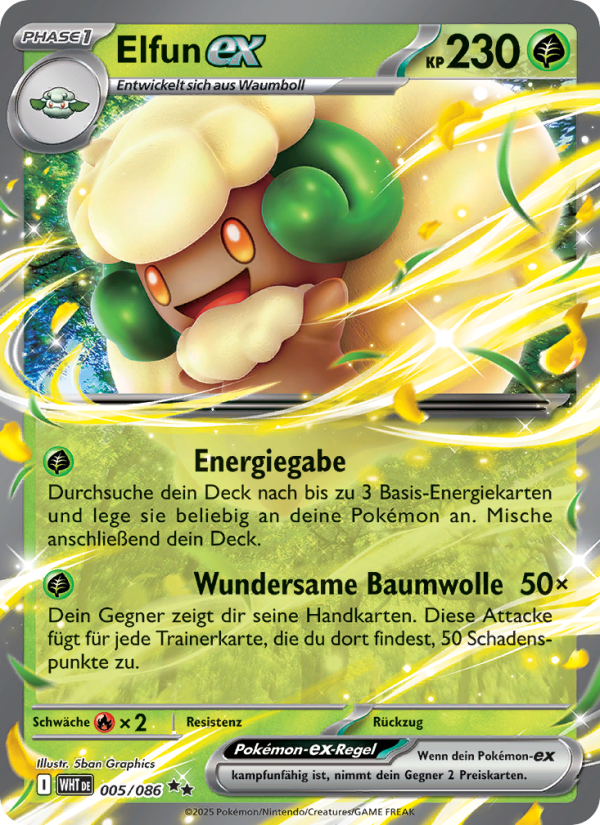 Elfun-ex 005 — Weiße Flammen (German Pokémon TCG card)