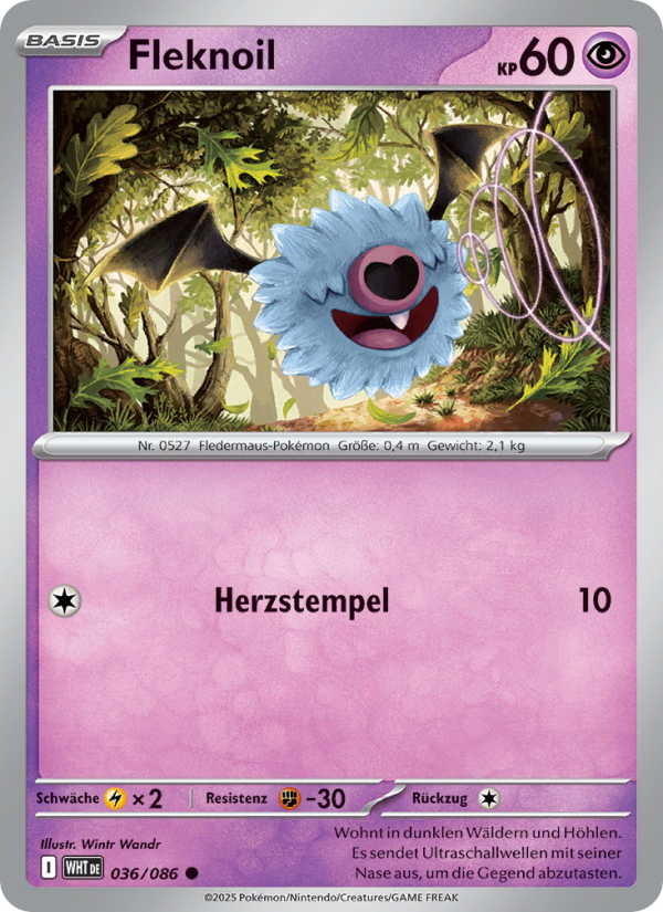 Fleknoil 036 — Weiße Flammen (German Pokémon TCG card)