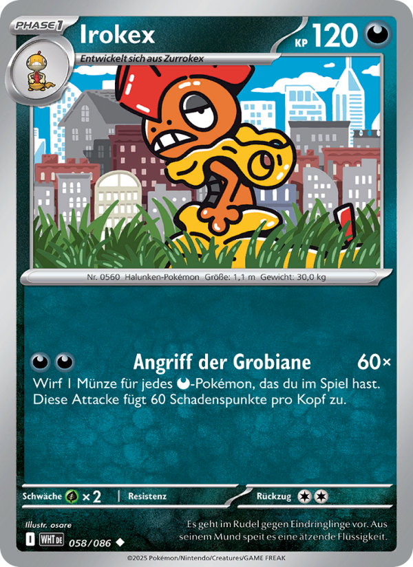 Irokex 058 — Weiße Flammen (German Pokémon TCG card)