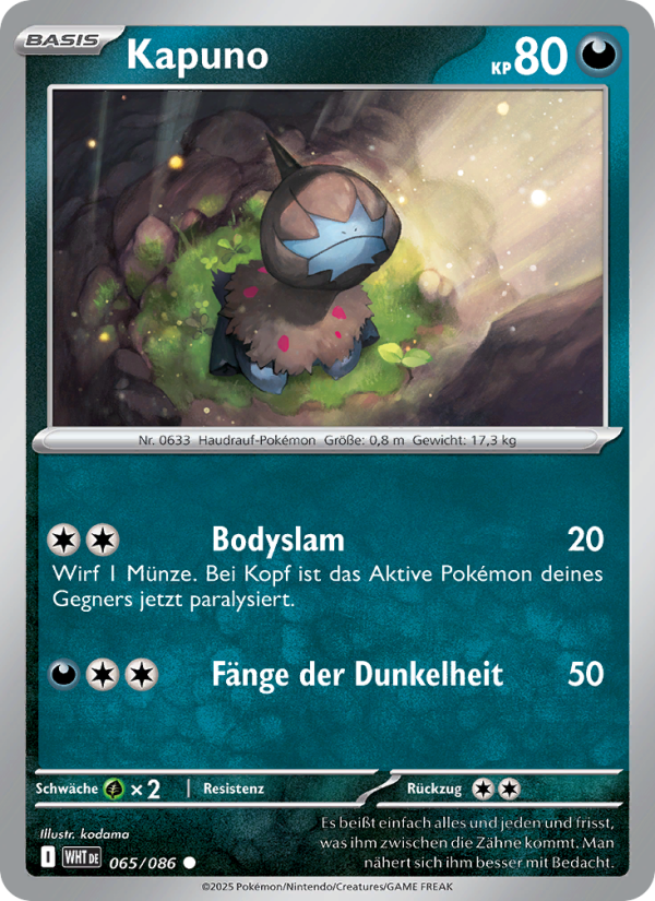 Kapuno 065 — Weiße Flammen (German Pokémon TCG card)