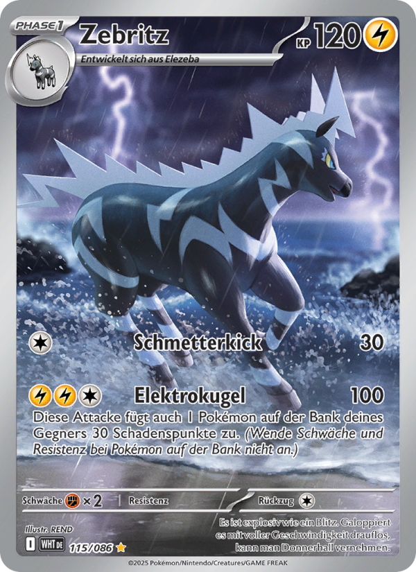 Zebritz 115 — Weiße Flammen (German Pokémon TCG card)