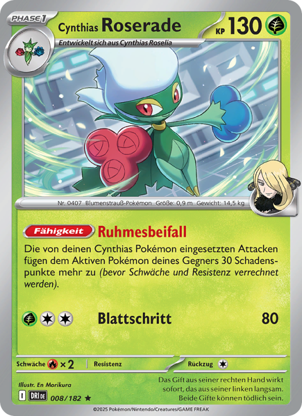 Cynthias Roserade 008 — Ewige Rivalen (German Pokémon TCG card)