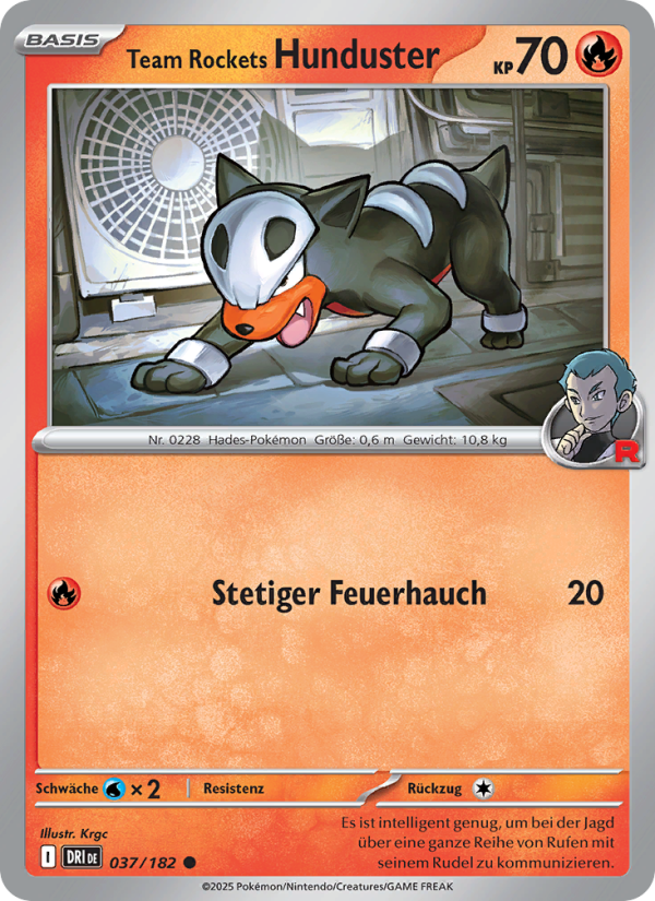 Team Rockets Hunduster 037 — Ewige Rivalen (German Pokémon TCG card)