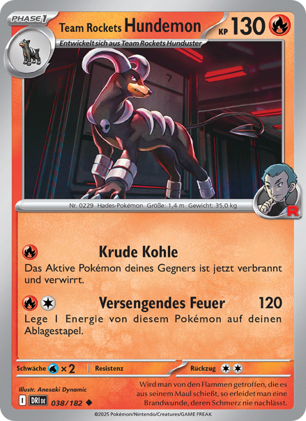 Team Rockets Hundemon 038 — Ewige Rivalen (German Pokémon TCG card)