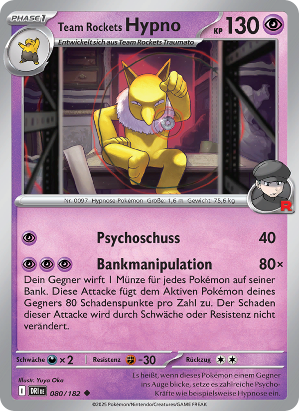 Team Rockets Hypno 080 — Ewige Rivalen (German Pokémon TCG card)