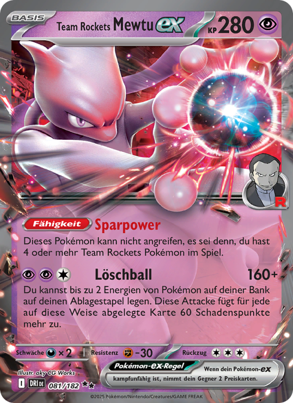 Team Rockets Mewtu-ex 081 — Ewige Rivalen (German Pokémon TCG card)