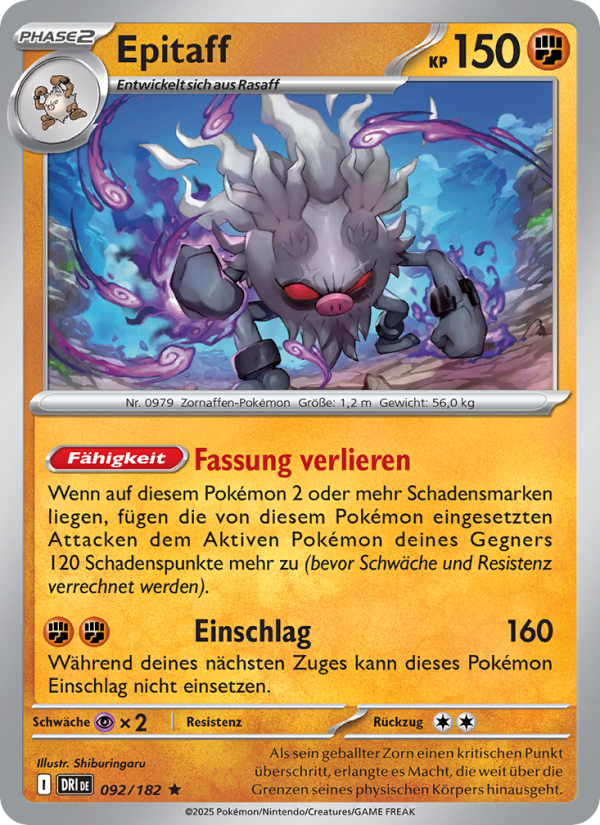 Epitaff 092 — Ewige Rivalen (German Pokémon TCG card)