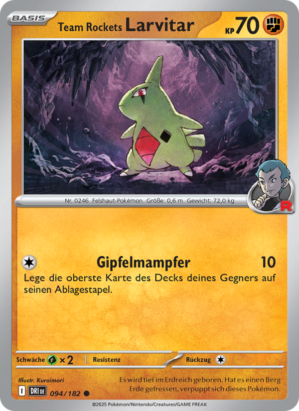 Team Rockets Larvitar 094 — Ewige Rivalen (German Pokémon TCG card)