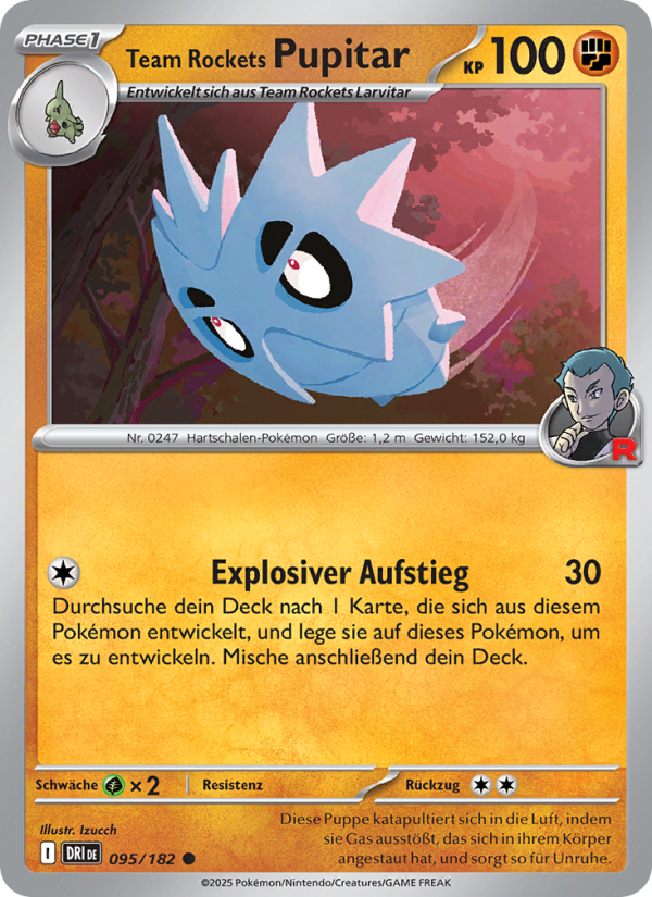 Team Rockets Pupitar 095 — Ewige Rivalen (German Pokémon TCG card)