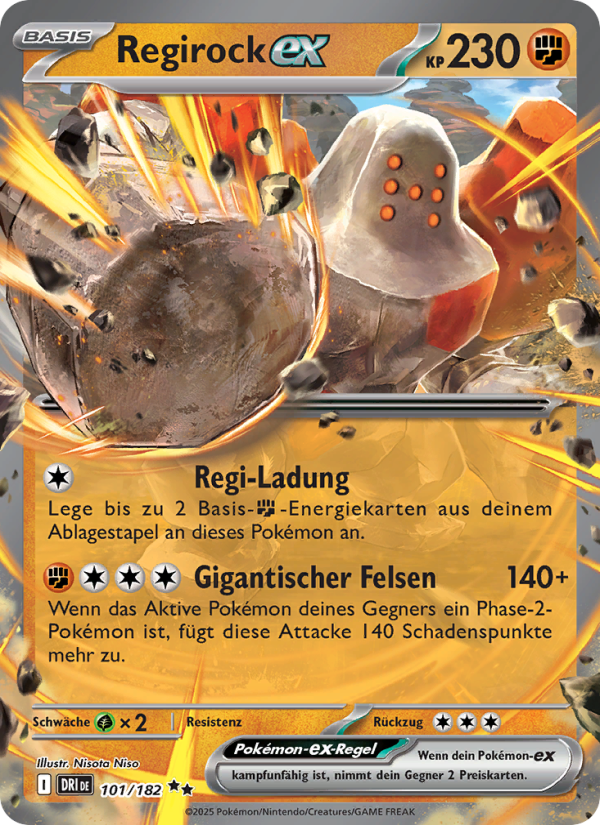 Regirock-ex 101 — Ewige Rivalen (German Pokémon TCG card)