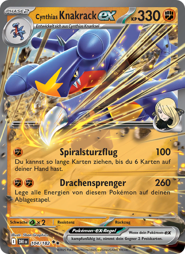 Cynthias Knakrack-ex 104 — Ewige Rivalen (German Pokémon TCG card)