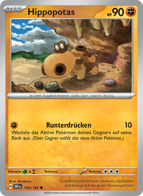 Hippopotas 105 — Ewige Rivalen (German Pokémon TCG card)