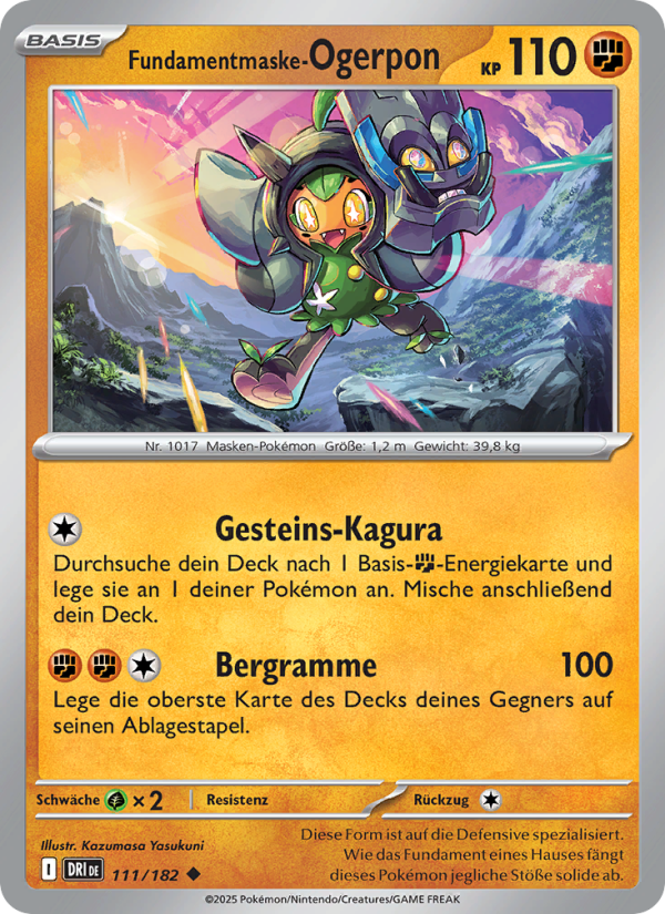 Fundamentmaske-Ogerpon 111 — Ewige Rivalen (German Pokémon TCG card)