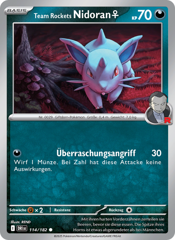 Team Rockets Nidoran♀ 114 — Ewige Rivalen (German Pokémon TCG card)