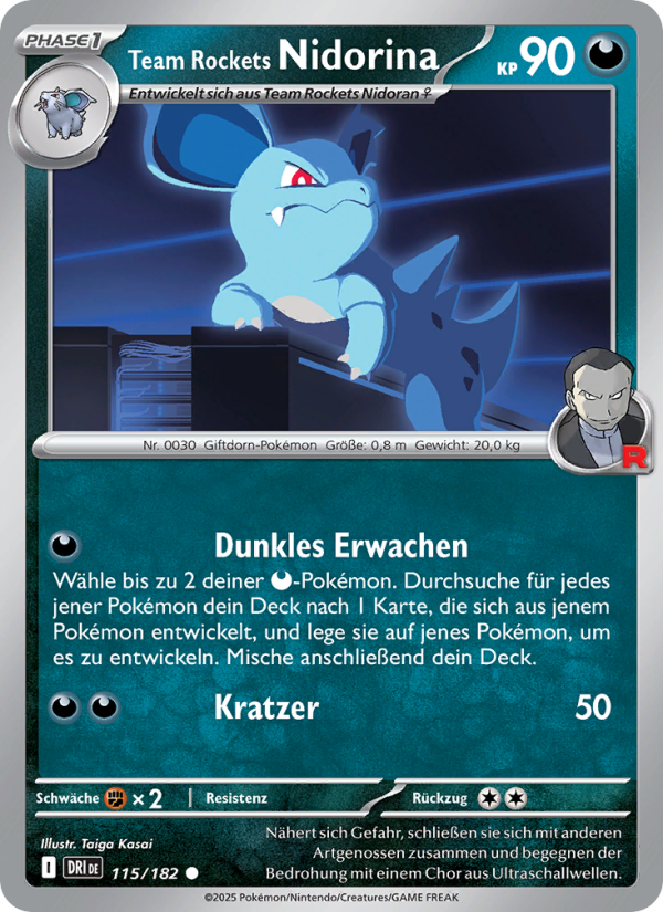 Team Rockets Nidorina 115 — Ewige Rivalen (German Pokémon TCG card)