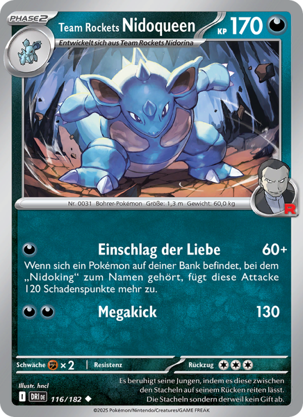Team Rockets Nidoqueen 116 — Ewige Rivalen (German Pokémon TCG card)
