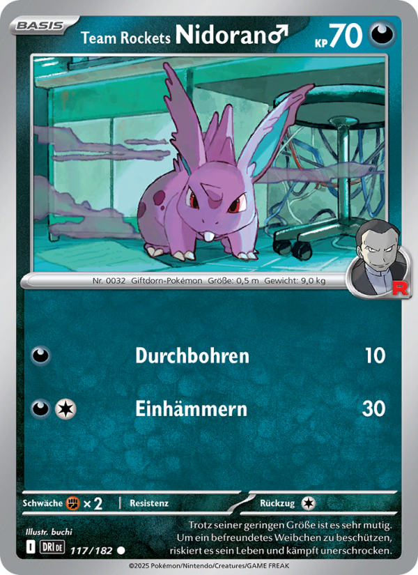 Team Rockets Nidoran♂ 117 — Ewige Rivalen (German Pokémon TCG card)