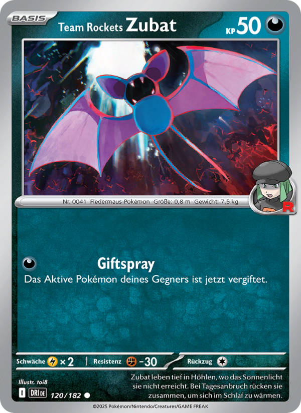 Team Rockets Zubat 120 — Ewige Rivalen (German Pokémon TCG card)