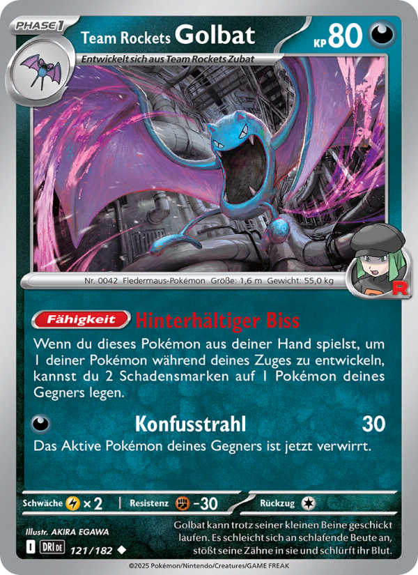 Team Rockets Golbat 121 — Ewige Rivalen (German Pokémon TCG card)