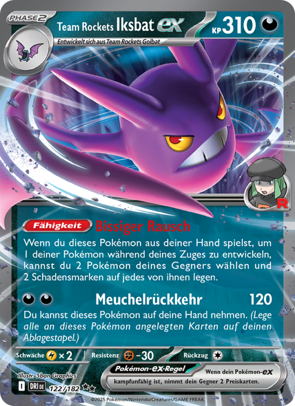 Team Rockets Iksbat-ex 122 — Ewige Rivalen (German Pokémon TCG card)