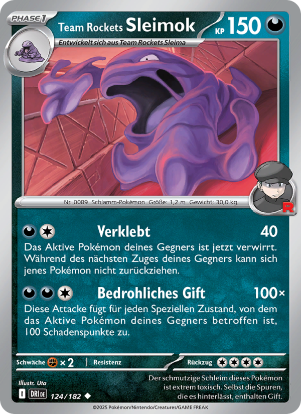 Team Rockets Sleimok 124 — Ewige Rivalen (German Pokémon TCG card)