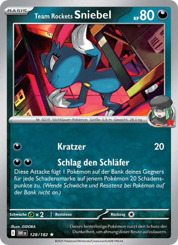 Team Rockets Sniebel 128 — Ewige Rivalen (German Pokémon TCG card)