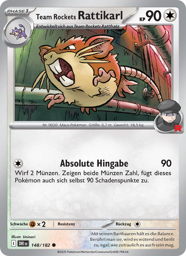 Team Rockets Rattikarl 148 — Ewige Rivalen (German Pokémon TCG card)