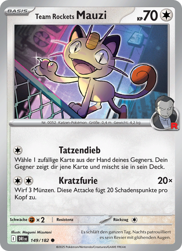 Team Rockets Mauzi 149 — Ewige Rivalen (German Pokémon TCG card)