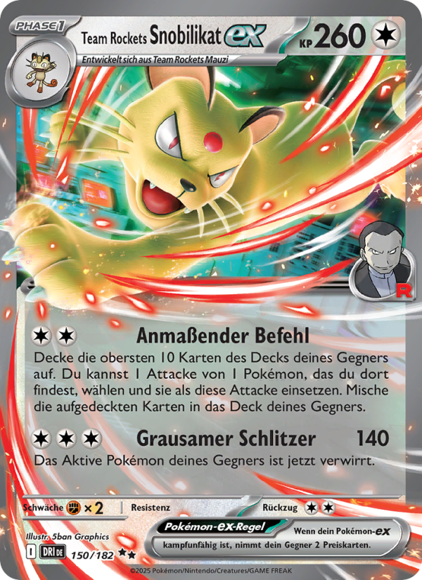 Team Rockets Snobilikat-ex 150 — Ewige Rivalen (German Pokémon TCG card)