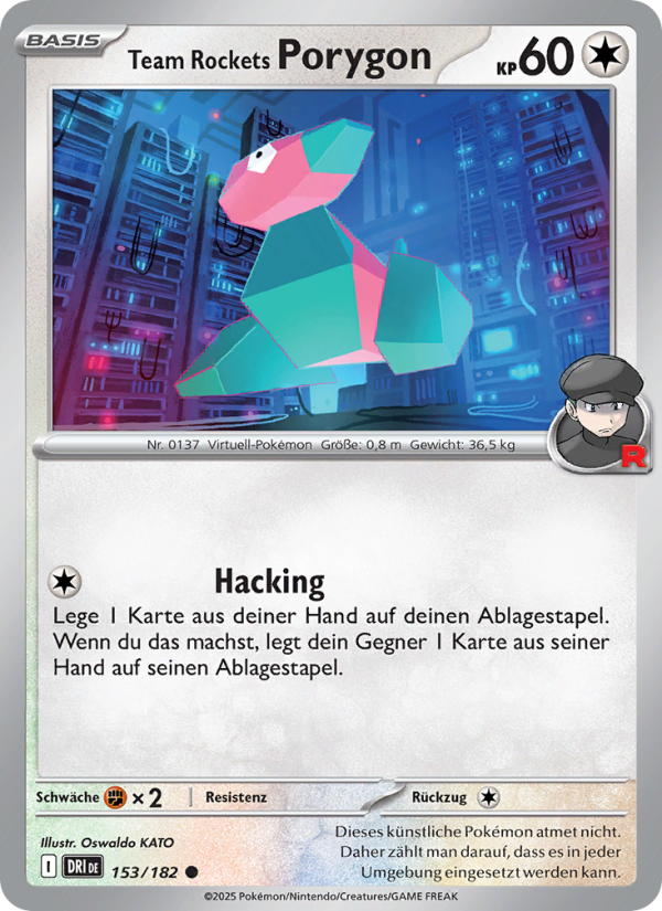 Team Rockets Porygon 153 — Ewige Rivalen (German Pokémon TCG card)