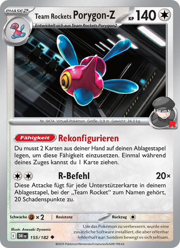 Team Rockets Porygon-Z 155 — Ewige Rivalen (German Pokémon TCG card)