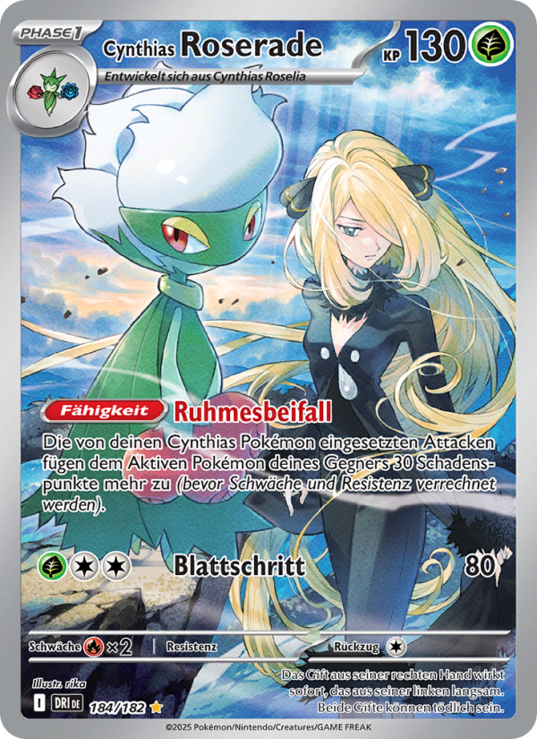 Cynthias Roserade 184 — Ewige Rivalen (German Pokémon TCG card)